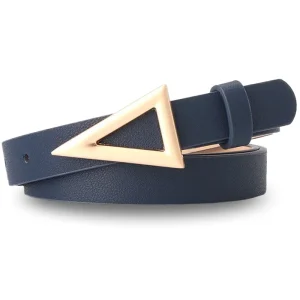 Ceinture Cuir Femme - Fine Bleu Marine