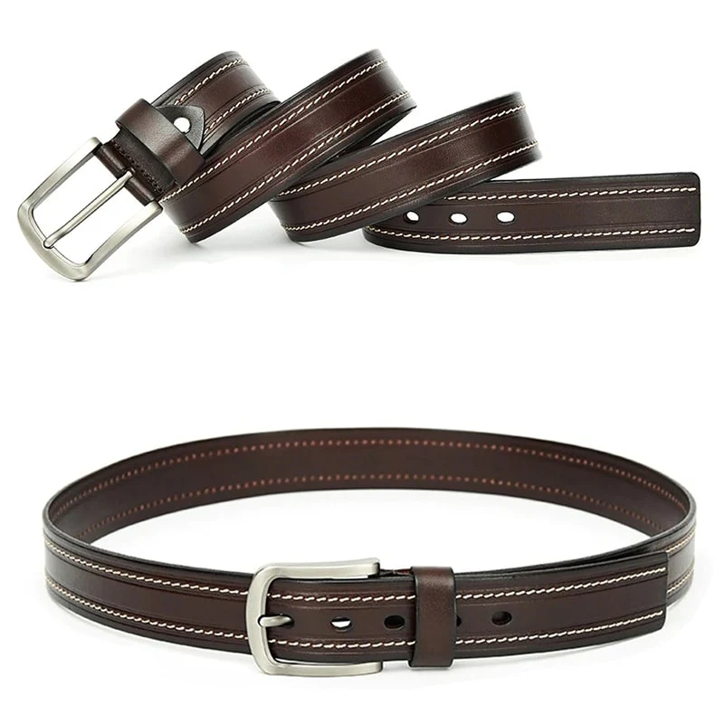 Ceinture Cuir Homme - Marron Foncé – Image 3